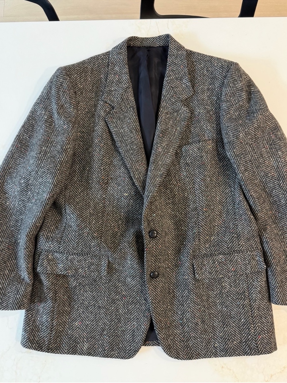 Shetland wool Herringbone hunting blazer